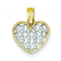 Diamond Cut Heart Pendant in 14k Yellow Gold