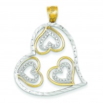 Diamond Cut Heart Pendant in 14k Yellow Gold