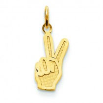 Peace Sign Charm in 14k Yellow Gold