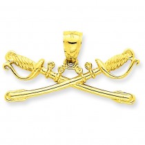 Swords Pendant in 14k Yellow Gold