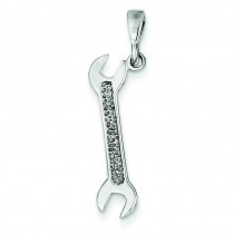 Wrench Pendant in 14k White Gold