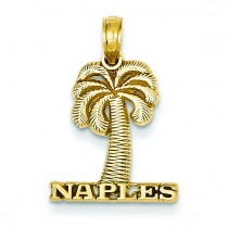 Naples Palm Tree Pendant in 14k Yellow Gold