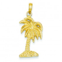 Palm Tree Pendant in 14k Yellow Gold