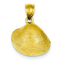Medium Clam Shell Pendant in 14k Yellow Gold