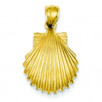 Scallop Shell Pendant in 14k Yellow Gold