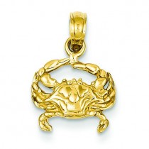 Crab Pendant in 14k Yellow Gold