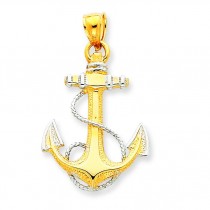 Anchor Rope Pendant in 14k Two-tone Gold