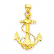 Anchor Rope Pendant in 14k Yellow Gold