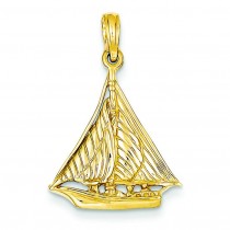 Sail Boat Pendant in 14k Yellow Gold