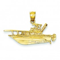 Fishing Boat Pendant in 14k Yellow Gold