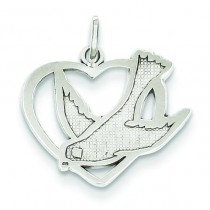 Peace Bird Charm in 14k White Gold