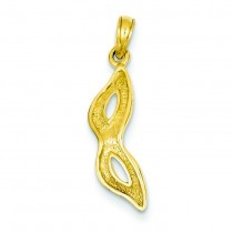 Masquerade Mask Pendant in 14k Yellow Gold