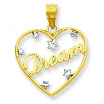 Dream In Heart Floating Star Pendant in 14k Yellow Gold
