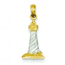 Cape Hatteras Lighthouse Pendant in 14k Yellow Gold