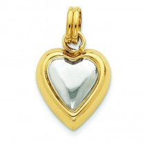 Flat Backed Puffed Heart Pendant in 14k Yellow Gold