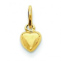 Small Heart Charm in 14k Yellow Gold