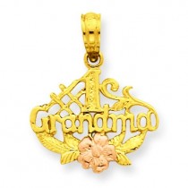 Number One Grandma Pendant in 14k Two-tone Gold