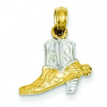 Boot Pendant in 14k Yellow Gold