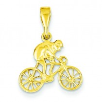 Cyclist Pendant in 14k Yellow Gold