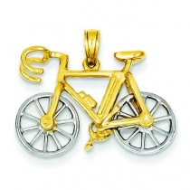 Bicycle Pendant in 14k Two-tone Gold