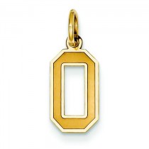Small Number 0 Charm in 14k Yellow Gold