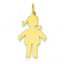 Plain Small Girl Charm in 14k Yellow Gold