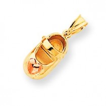 Baby Shoe Charm in 14k Two-tone Gold