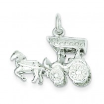 Horse Carriage Charm in Sterling Silver