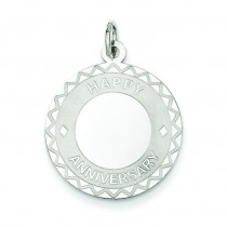 Happy Anniversary Disc Charm in Sterling Silver
