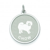 Chow Disc Charm in Sterling Silver