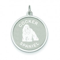 Cocker Spaniel Disc Charm in Sterling Silver