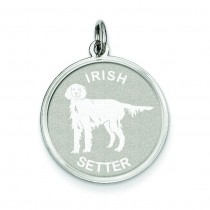 Irish Setter Disc Charm in Sterling Silver