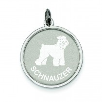Schnauzer Disc Charm in Sterling Silver