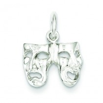 Comedy Tragedy Charm in Sterling Silver