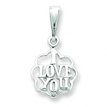 I Love You Charm in Sterling Silver