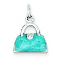 Blue Purse Charm in Sterling Silver