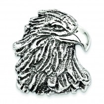 Antiqued Eagle Head Pendant in Sterling Silver