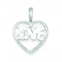 Diamond Cut Love Heart Pendant in Sterling Silver