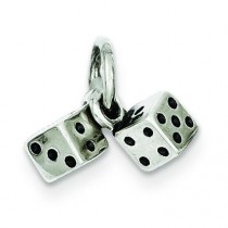 Antique Dice Charm in Sterling Silver