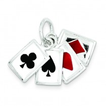 Playing Cards Charm in Sterling Silver