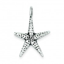 Antiqued Starfish Pendant in Sterling Silver