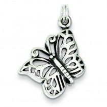 Antique Butterfly Charm in Sterling Silver