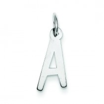 Medium Slanted Block Initial A Charm in Sterling Silver