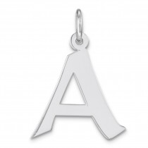 Medium Artisan Block Initial A Charm in Sterling Silver