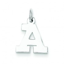 Small Block Initial A Charm in Sterling Silver