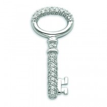CZ Key Pendant in Sterling Silver