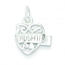 Heart Daughter Charm in Sterling Silver