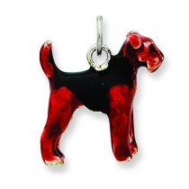 Airedale Dog Charm in Sterling Silver