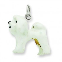 Bichon Frise Charm in Sterling Silver