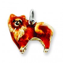 Small Pomeranian Charm in Sterling Silver